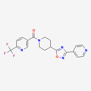 {4-[3-(Pyridin-4-yl)-1,2,4-oxadiazol-5-yl]piperidin-1-yl}[6-(trifluoromethyl)pyridin-3-yl]methanone