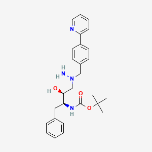 molecular formula C27H34N4O3 B13410546 tert-butyl N-[(2S,3S)-4-[amino-[(4-pyridin-2-ylphenyl)methyl]amino]-3-hydroxy-1-phenylbutan-2-yl]carbamate 