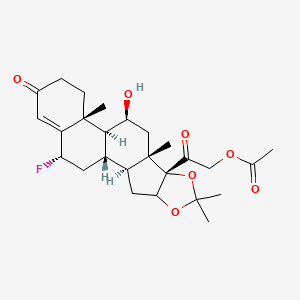 molecular formula C26H35FO7 B13410558 [2-[(1S,2S,8S,9S,11S,12S,13R,19S)-19-fluoro-11-hydroxy-6,6,9,13-tetramethyl-16-oxo-5,7-dioxapentacyclo[10.8.0.02,9.04,8.013,18]icos-17-en-8-yl]-2-oxoethyl] acetate 