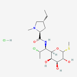 molecular formula C17H32Cl2N2O5S B13410603 (2S,4R)-N-[(1S,2S)-2-chloro-1-[(2R,3R,4S,5R,6R)-3,4,5-trihydroxy-6-methylsulfanyloxan-2-yl]propyl]-4-ethyl-1-methylpyrrolidine-2-carboxamide;hydrochloride 