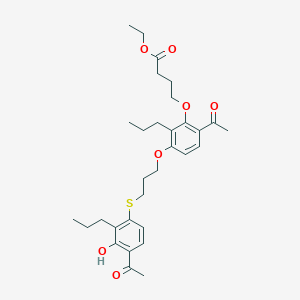 molecular formula C31H42O7S B13410612 Ethyl 4-[6-acetyl-3-[3-(4-acetyl-3-hydroxy-2-propylphenylthio)propoxy]-2-propylphenoxy]butyrate 