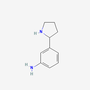 molecular formula C10H14N2 B13410620 3-(Pyrrolidin-2-yl)aniline 