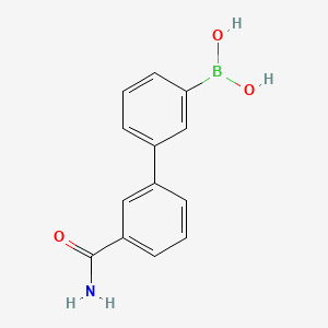 molecular formula C13H12BNO3 B13410646 3'-Carbamoylbiphenyl-3-ylboronic acid 