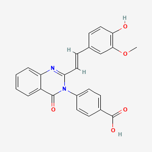 molecular formula C24H18N2O5 B13410660 4-(2-(4-Hydroxy-3-methoxystyryl)-4-oxoquinazolin-3(4H)-yl)benzoic acid 