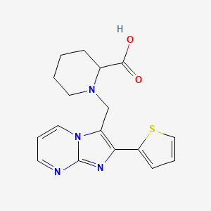 molecular formula C17H18N4O2S B1341098 1-{[2-(Thiophen-2-yl)imidazo[1,2-a]pyrimidin-3-yl]methyl}piperidine-2-carboxylic acid CAS No. 1029107-12-7