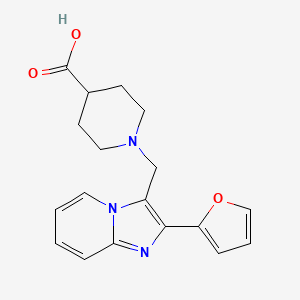 molecular formula C18H19N3O3 B1341114 1-{[2-(Furan-2-yl)imidazo[1,2-a]pyridin-3-yl]methyl}piperidine-4-carboxylic acid CAS No. 904817-29-4