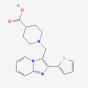 molecular formula C18H19N3O2S B1341115 1-{[2-(噻吩-2-基)咪唑并[1,2-a]吡啶-3-基]甲基}哌啶-4-羧酸 CAS No. 904817-36-3