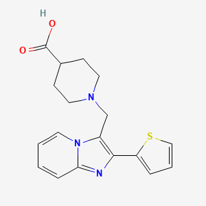 molecular formula C18H19N3O2S B1341115 1-(2-THIOPHEN-2-YL-IMIDAZO[1,2-A]PYRIDIN-3-YLMETHYL)-PIPERIDINE-4-CARBOXYLIC ACID CAS No. 904817-36-3