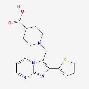 molecular formula C17H18N4O2S B1341116 1-{[2-(Thiophen-2-yl)imidazo[1,2-a]pyrimidin-3-yl]methyl}piperidine-4-carboxylic acid CAS No. 904817-43-2