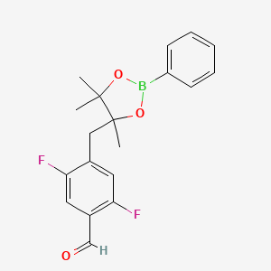 2,5-Difluoro-4-[(4,5,5-trimethyl-2-phenyl-1,3,2-dioxaborolan-4-yl)methyl]benzaldehyde