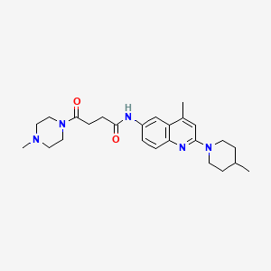 molecular formula C25H35N5O2 B13411383 4-Methyl-N-[4-methyl-2-(4-methyl-1-piperidinyl)-6-quinolinyl]-gamma-oxo-1-piperazinebutanamide 