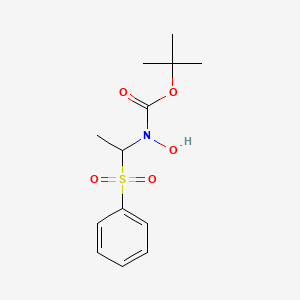 molecular formula C13H19NO5S B13411393 tert-butyl N-[1-(benzenesulfonyl)ethyl]-N-hydroxycarbamate 