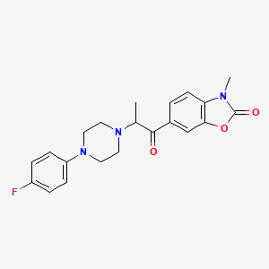 molecular formula C21H22FN3O3 B13411423 6-(2-(4-(4-Fluorophenyl)-1-piperazinyl)propionyl)-3-methylbenzoxazolinone CAS No. 82211-65-2