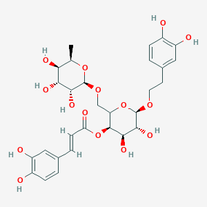 molecular formula C29H36O15 B13411456 [(3R,4R,5R,6R)-6-[2-(3,4-dihydroxyphenyl)ethoxy]-4,5-dihydroxy-2-[[(2R,3R,4R,5R,6R)-3,4,5-trihydroxy-6-methyloxan-2-yl]oxymethyl]oxan-3-yl] (E)-3-(3,4-dihydroxyphenyl)prop-2-enoate 