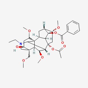 [(1R,2S,3S,4R,5R,6R,8S,9S,13S,14S,17R,18S)-8-acetyloxy-11-ethyl-14-hydroxy-6,16,18-trimethoxy-13-(methoxymethyl)-11-azahexacyclo[7.7.2.12,5.01,10.03,8.013,17]nonadecan-4-yl] benzoate