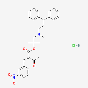 [1-[3,3-diphenylpropyl(methyl)amino]-2-methylpropan-2-yl] 2-[(3-nitrophenyl)methylidene]-3-oxobutanoate;hydrochloride