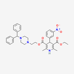 molecular formula C36H40N4O6 B13411528 2-(4-Benzhydryl-1-piperazinyl)ethyl ethyl 2,6-dimethyl-4-(3-nitrophenyl)-1,4-dihydropyridine-3,5-dicarboxylate 