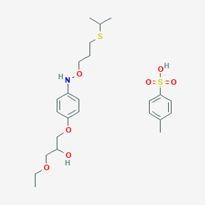 molecular formula C24H37NO7S2 B13411538 1-Ethoxy-3-[4-(3-propan-2-ylsulfanylpropoxyamino)phenoxy]propan-2-ol;4-methylbenzenesulfonic acid 