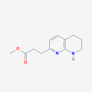 molecular formula C12H16N2O2 B13411539 3-(5,6,7,8-Tetrahydro-[1,8]naphthyridin-2-YL)-propionic acid methyl ester 