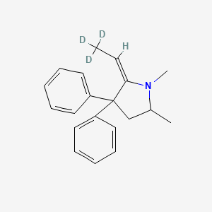 molecular formula C20H23N B13411562 (2E)-1,5-dimethyl-3,3-diphenyl-2-(2,2,2-trideuterioethylidene)pyrrolidine 