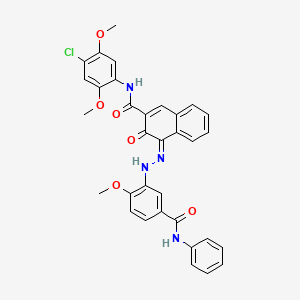 molecular formula C33H27ClN4O6 B13411600 (4Z)-N-(4-chloro-2,5-dimethoxyphenyl)-4-[[2-methoxy-5-(phenylcarbamoyl)phenyl]hydrazinylidene]-3-oxonaphthalene-2-carboxamide 