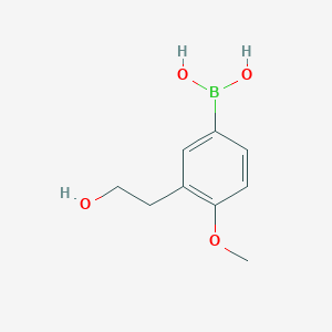 molecular formula C9H13BO4 B13411603 3-(2-Hydroxyethyl)-4-methoxyphenylboronic acid 