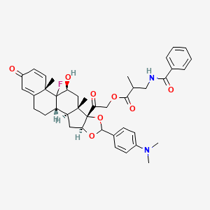 molecular formula C41H47FN2O8 B13411641 Triamcinolone acetonide-21-(beta-benzoylamino)isobutyrate CAS No. 78995-72-9