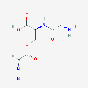 molecular formula C8H12N4O5 B13411644 (2S)-2-[[(2S)-2-aminopropanoyl]amino]-3-(2-diazoacetyl)oxypropanoic acid 