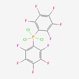 molecular formula C12Cl3F10P B13411678 Bis(pentafluorophenyl)trichlorophosphorane CAS No. 6779-72-2