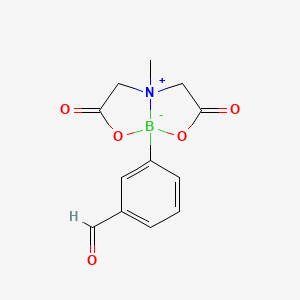 molecular formula C12H12BNO5 B13411690 8-(3-Formylphenyl)-4-methyl-2,6-dioxohexahydro-[1,3,2]oxazaborolo[2,3-b][1,3,2]oxazaborol-4-ium-8-uide 