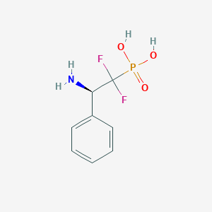 molecular formula C8H10F2NO3P B13411714 (R-2-amino-1,1-difluoro2-phenyl)ethylphosphonic acid 