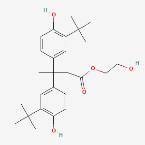 molecular formula C26H36O5 B13411746 2-Hydroxyethyl 3-(1,1-Dimethylethyl)-beta-[3-(1,1-dimethylethyl)-4-hydroxyphenyl]-4-hydroxy-beta-methylbenzenepropanoate 