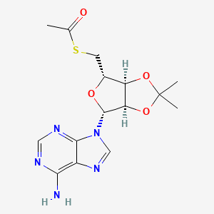 molecular formula C15H19N5O4S B13411811 S-(((3aS,4S,6R,6aR)-6-(6-amino-9H-purin-9-yl)-2,2-dimethyltetrahydrofuro[3,4-d][1,3]dioxol-4-yl)methyl) ethanethioate 