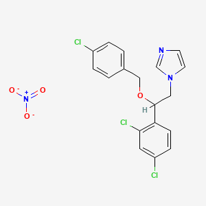 molecular formula C18H15Cl3N3O4- B13411840 1-[2-[(4-Chlorophenyl)methoxy]-2-(2,4-dichlorophenyl)ethyl]imidazole;nitrate 