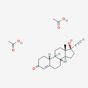 acetic acid;(8R,9S,10R,13S,14S,17R)-17-ethynyl-17-hydroxy-13-methyl-1,2,6,7,8,9,10,11,12,14,15,16-dodecahydrocyclopenta[a]phenanthren-3-one