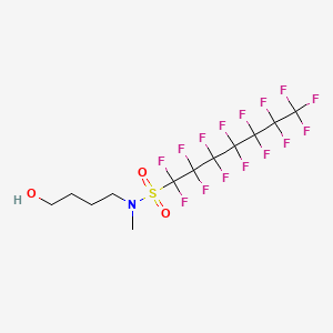 molecular formula C12H12F15NO3S B13412876 1-Heptanesulfonamide, 1,1,2,2,3,3,4,4,5,5,6,6,7,7,7-pentadecafluoro-N-(4-hydroxybutyl)-N-methyl- CAS No. 68298-89-5