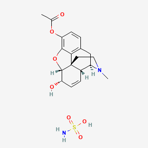 molecular formula C19H24N2O7S B13412919 [(4R,4aR,7S,7aR,12bS)-7-hydroxy-3-methyl-2,4,4a,7,7a,13-hexahydro-1H-4,12-methanobenzofuro[3,2-e]isoquinolin-9-yl] acetate;sulfamic acid 