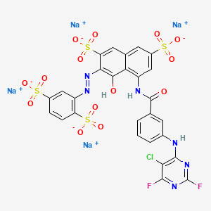 2,7-Naphthalenedisulfonic acid, 5-((3-((5-chloro-2,6-difluoro-4-pyrimidinyl)amino)benzoyl)amino)-3-((2,5-disulfophenyl)azo)-4-hydroxy-, tetrasodium salt