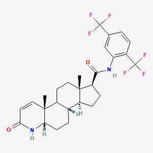 (1S,3aS,3bS,5aS,9aR,11aS)-N-[2,5-bis(trifluoromethyl)phenyl]-9a,11a-dimethyl-7-oxo-1,2,3,3a,3b,4,5,5a,6,9b,10,11-dodecahydroindeno[5,4-f]quinoline-1-carboxamide