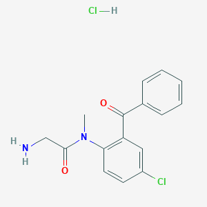 molecular formula C16H16Cl2N2O2 B13413020 2-Amino-N-(2-benzoyl-4-chlorophenyl)-N-methylacetamide Hydrochloride 