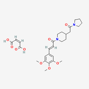 molecular formula C27H36N2O9 B13413054 (Z)-but-2-enedioic acid;(E)-1-[4-(2-oxo-2-pyrrolidin-1-ylethyl)piperidin-1-yl]-3-(3,4,5-trimethoxyphenyl)prop-2-en-1-one 