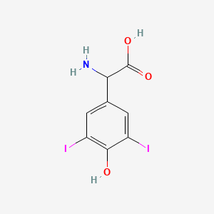 molecular formula C8H7I2NO3 B13413078 alpha-Amino-4-hydroxy-3,5-diiodo-benzeneacetic Acid 