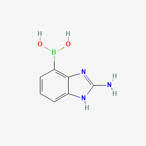 molecular formula C7H8BN3O2 B13413100 2-Amino-1H-benzimidazole-4-boronic acid 