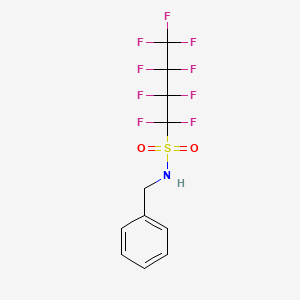 molecular formula C11H8F9NO2S B13413132 1-Butanesulfonamide, 1,1,2,2,3,3,4,4,4-nonafluoro-N-(phenylmethyl)- CAS No. 68298-07-7