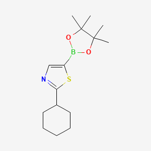 molecular formula C15H24BNO2S B13413172 2-Cyclohexyl-5-(4,4,5,5-tetramethyl-1,3,2-dioxaborolan-2-yl)thiazole 