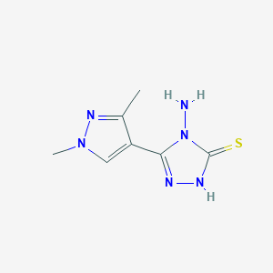 molecular formula C7H10N6S B1341325 4-氨基-5-(1,3-二甲基-1H-吡唑-4-基)-4H-1,2,4-三唑-3-硫醇 CAS No. 1005611-01-7