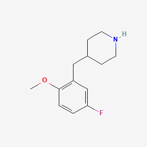 molecular formula C13H18FNO B1341328 4-(5-Fluoro-2-methoxy-benzyl)-piperidine CAS No. 955314-86-0