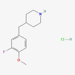 molecular formula C13H19ClFNO B1341329 4-(3-Fluoro-4-methoxy-benzyl)-piperidine hydrochloride CAS No. 1171578-73-6