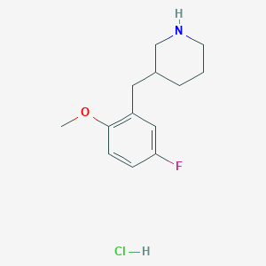molecular formula C13H19ClFNO B1341334 3-(5-氟-2-甲氧基苯基)-哌啶盐酸盐 CAS No. 1171433-31-0