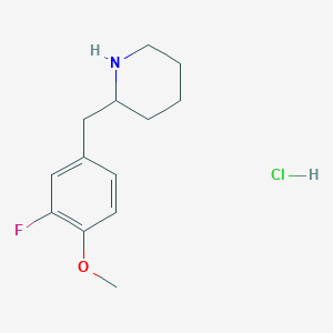 molecular formula C13H19ClFNO B1341339 2-(3-Fluoro-4-methoxy-benzyl)-piperidine hydrochloride CAS No. 1170364-71-2